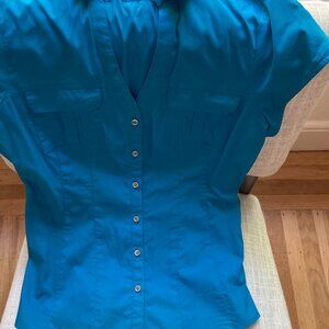 Feminine Express Turquoise Button Down